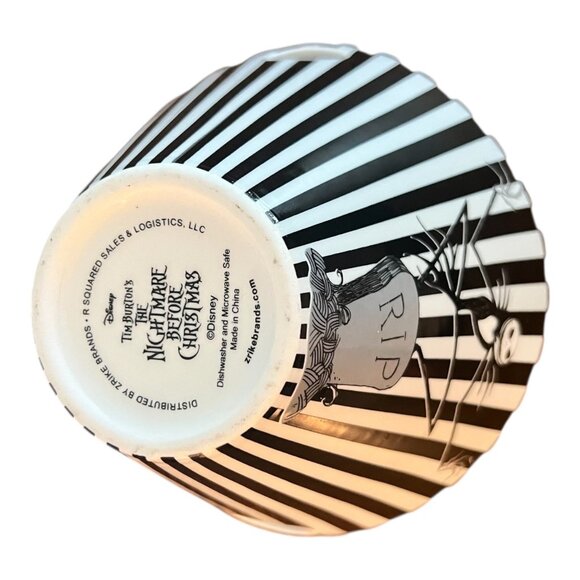 Disney Nightmare Before Christmas Jack Skellington Striped Ceramic Ramen Bowl Wi - Picture 9 of 10